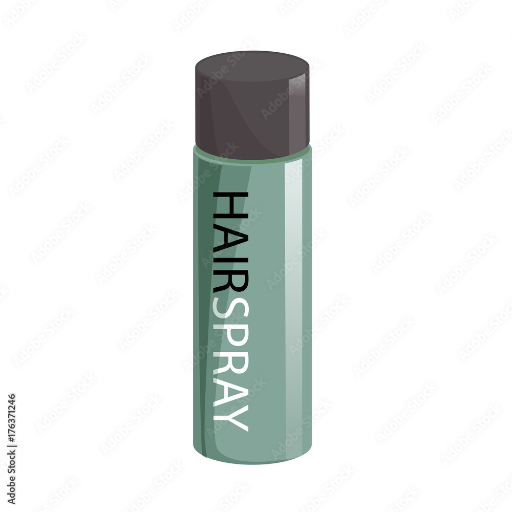 Cartoon style simple gradient hair spray fixation icon. Closed green bottle. Hair care and styling accessory vector illustration. Cartoon style simple gradient hair spray fixation icon. Closed green bottle. Hair care and styling accessory vector illustration.