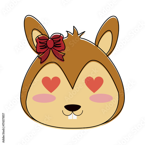 Fototapeta Naklejka Na Ścianę i Meble -  squirrel with heart eyes cute animal cartoon icon image vector illustration design 