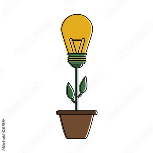 lightbulb plant idea concept icon image vector illustration design 