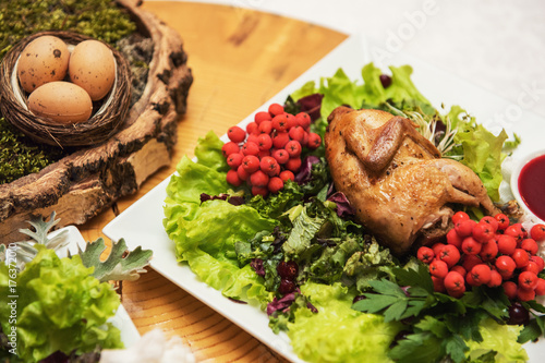 quail roasted with sweet an...