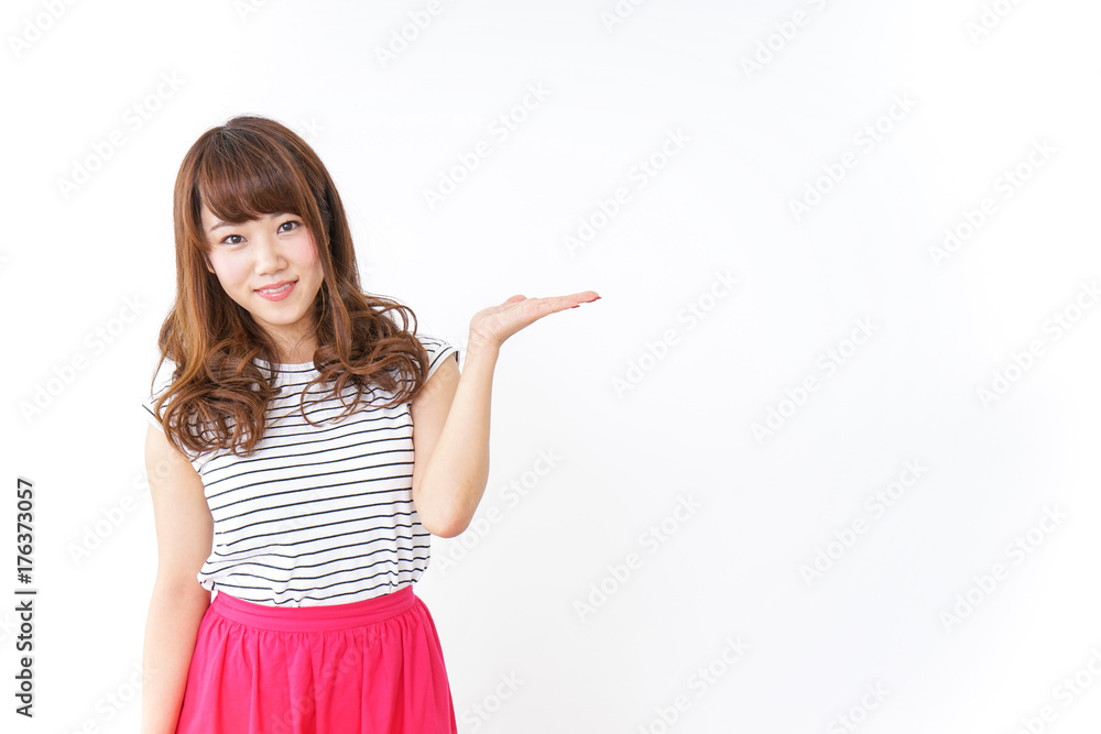 Woman pointing to something Woman pointing to something