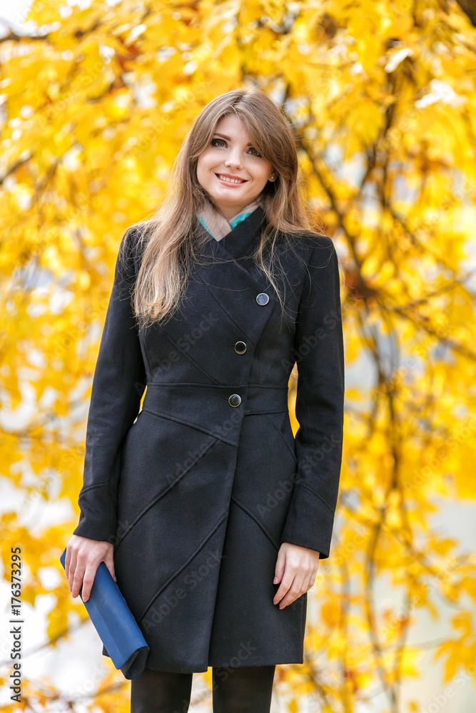 beautiful young girl in autumn park beautiful young girl in autumn park
