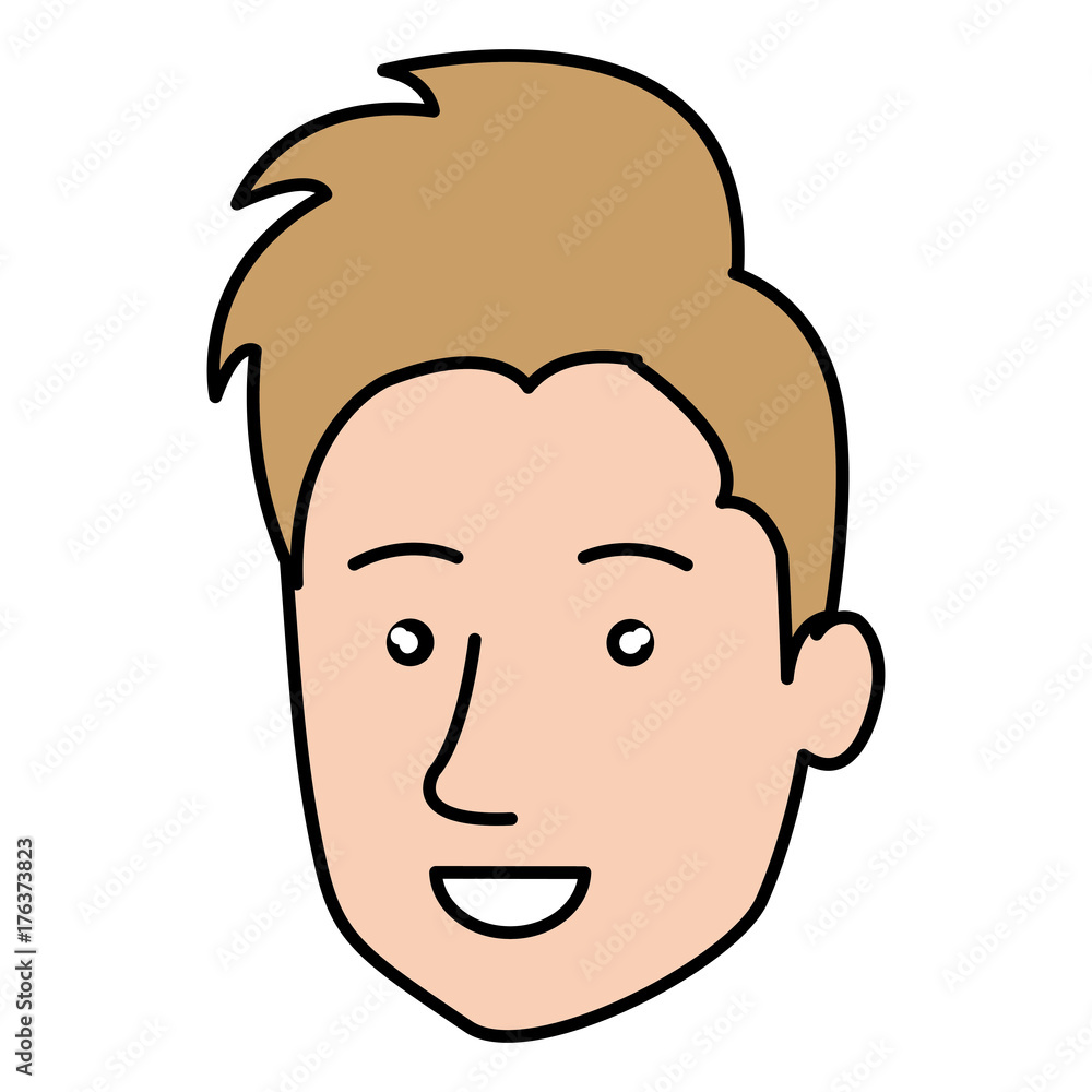 young man head avatar character