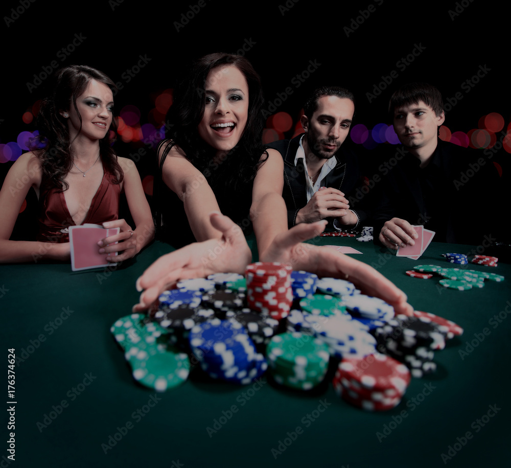 young beautiful woman playing in casino young beautiful woman playing in casino