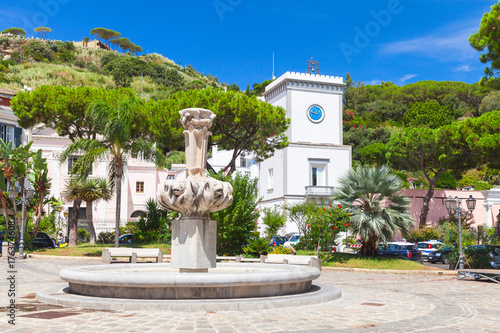 Fountain on town square S.Restituta, Ischia photo