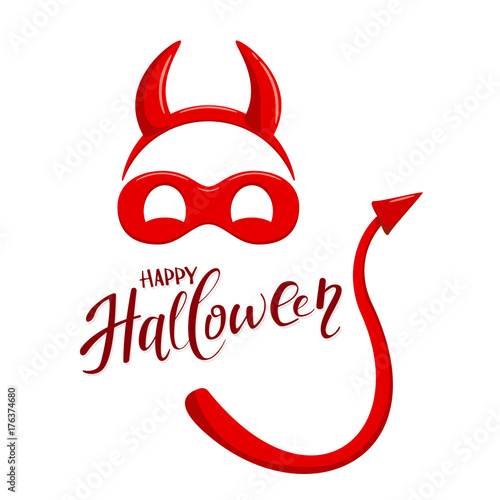Halloween theme with elements of devil costume