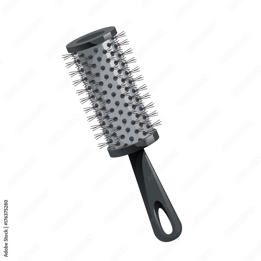 Cartoon Trendy Style Thermal Black Round Hair Brush For Styling Vector Professional Salon And Hair Care Illustration Stock Vector Adobe Stock Cartoon Trendy Style Thermal Black Round Hair Brush For Styling Vector Professional Salon And Hair Care Illustration Stock Vector Adobe Stock