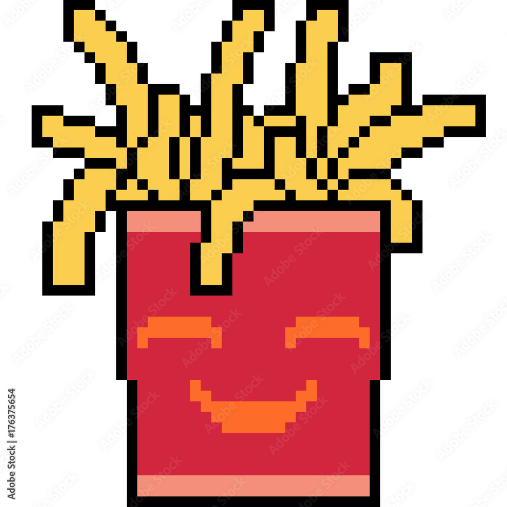 Obraz premium vector pixel art french fry