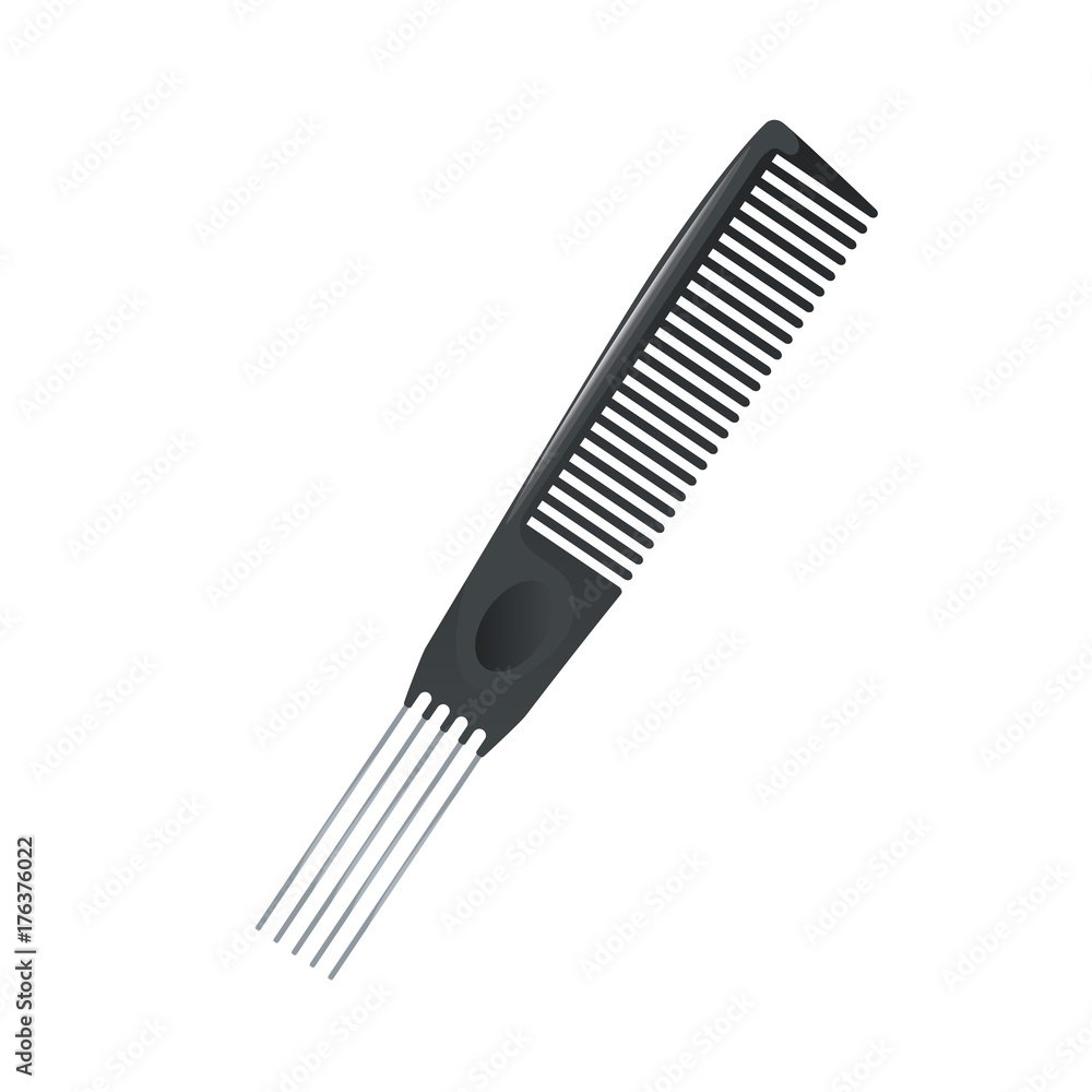Cartoon trendy metal pin tail comb for multy purposy use icon. Salon and professional fashion accessories vector illustration. Cartoon trendy metal pin tail comb for multy purposy use icon. Salon and professional fashion accessories vector illustration.
