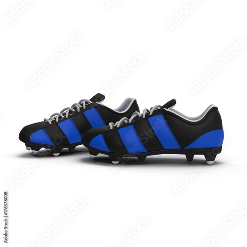 Football boots on white. 3D illustration