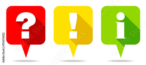 Speech Bubbles Question, Answer & Information Trafficlight