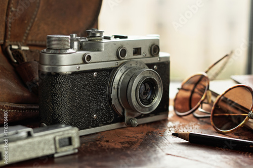 Fotografija Vintage camera and exposure meter