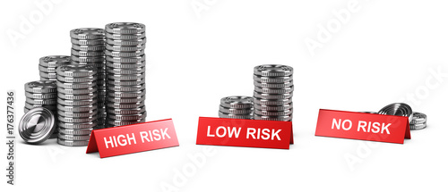 High, Low and No Risk Investment, Reward Comparison photo
