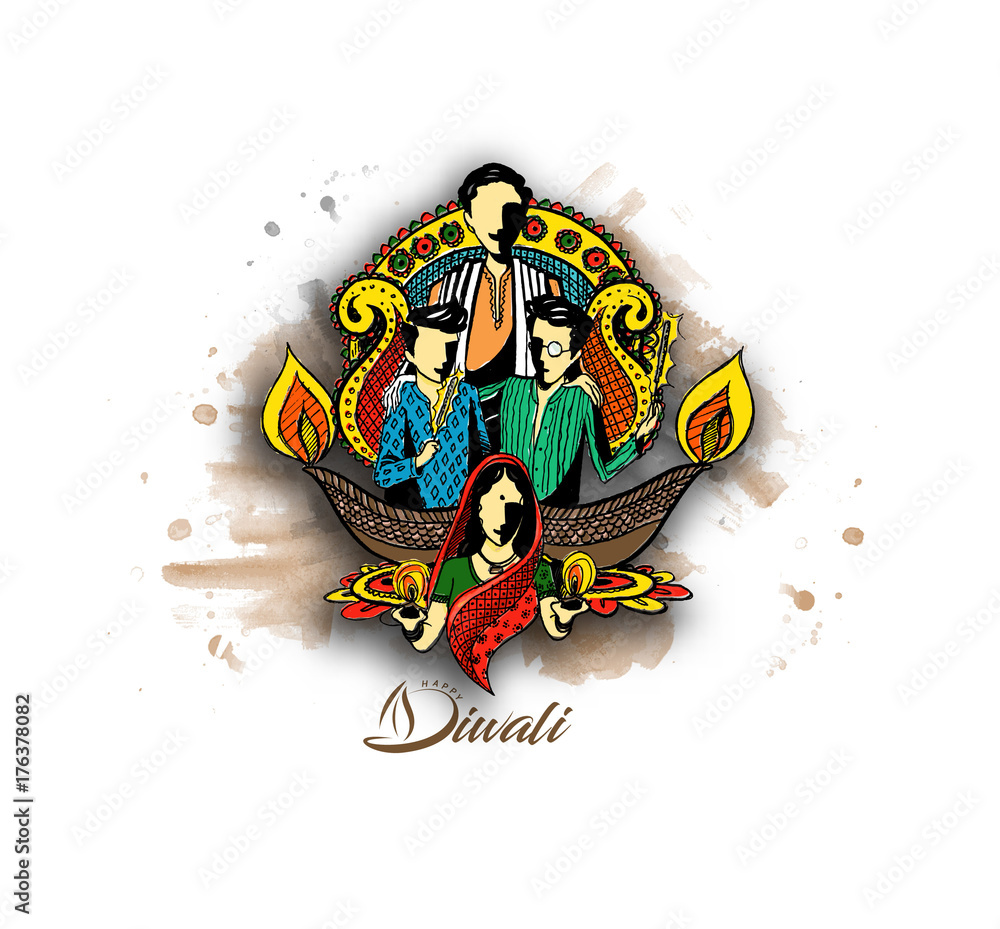 Fototapeta premium Happy Diwali creative background for Diwali festival.