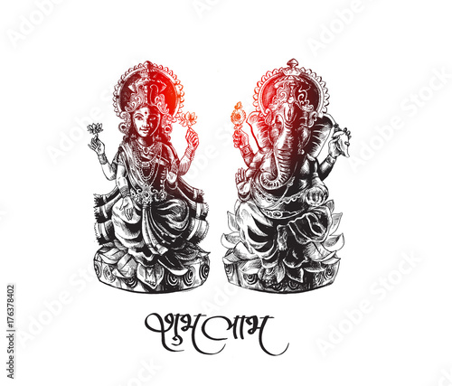 Hindu God Laxmi Ganesh at Diwali Festival