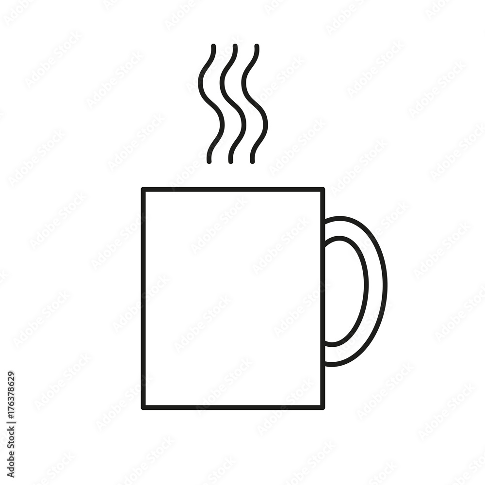 Icon Mug with steam. A hot beverage. Vector. Icon Mug with steam. A hot beverage. Vector.