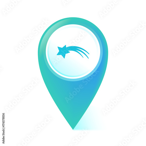 Map Pointer blau - Sternschnuppe