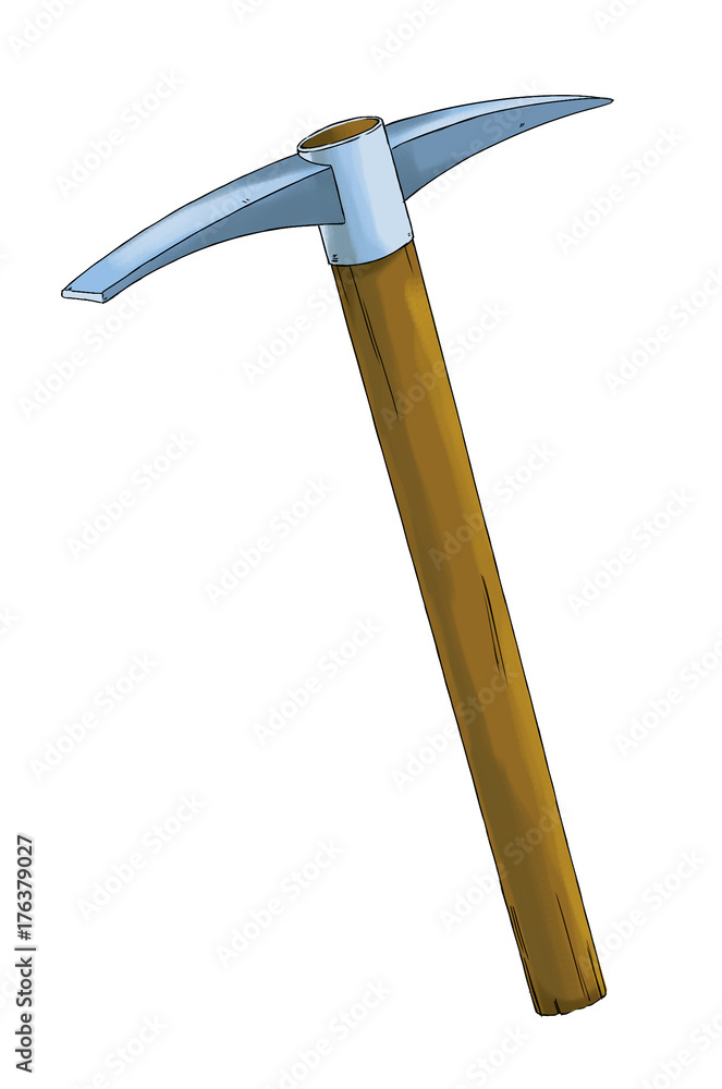 cartoon mining tool - pick axe - illustration for children Stock  Illustration | Adobe Stock