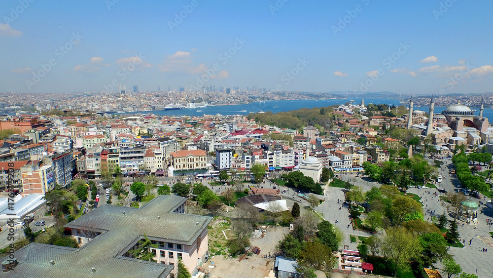 istanbul aerial view and city
