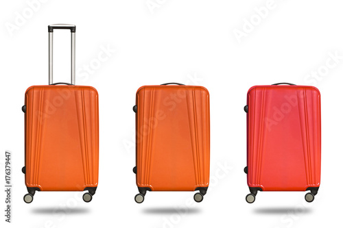 collection of orange suitcase
