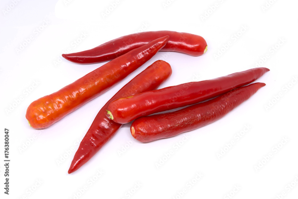 Close up Chili Isolated On white backgrounds Close up Chili Isolated On white backgrounds