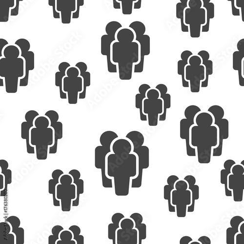 People seamless pattern. Business concept group users pictogram. Vector illustration on white background.