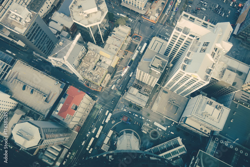Auckland buildings aerial view, New Zealand