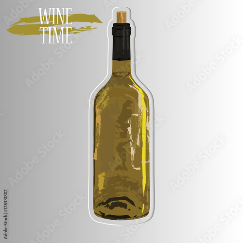 Wine bottle isolated on a white background