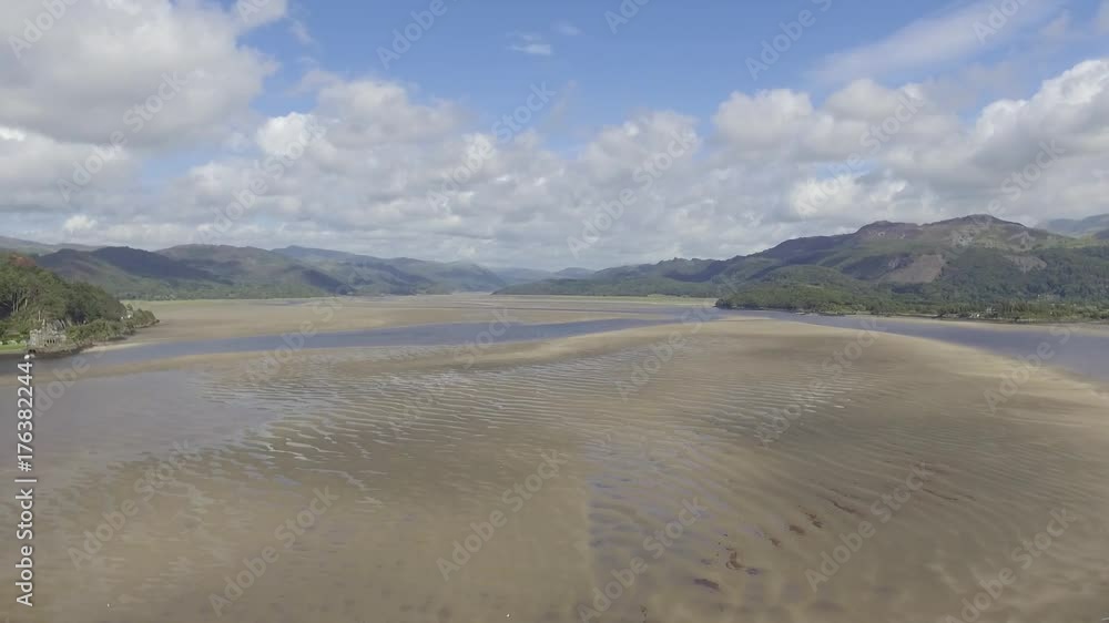 Aerial Shot Flying Towards the Barmouth Viaduct Aerial Shot Flying Towards the Barmouth Viaduct