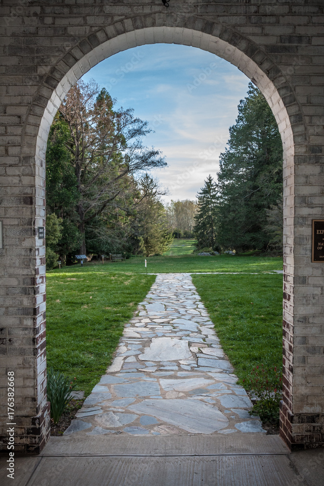 Stone Path Through Brick Archway
