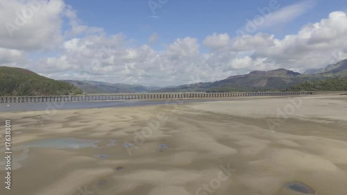 Aerial Shot Flying Towards the Barmouth Viaduct photo