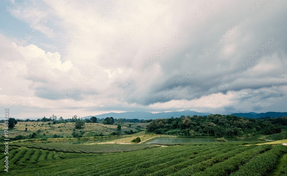 Cloudy sky over landscape of northern Thailand