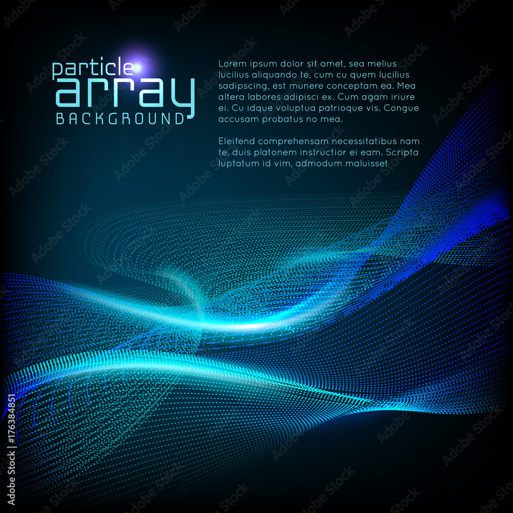 3d wave particle array background