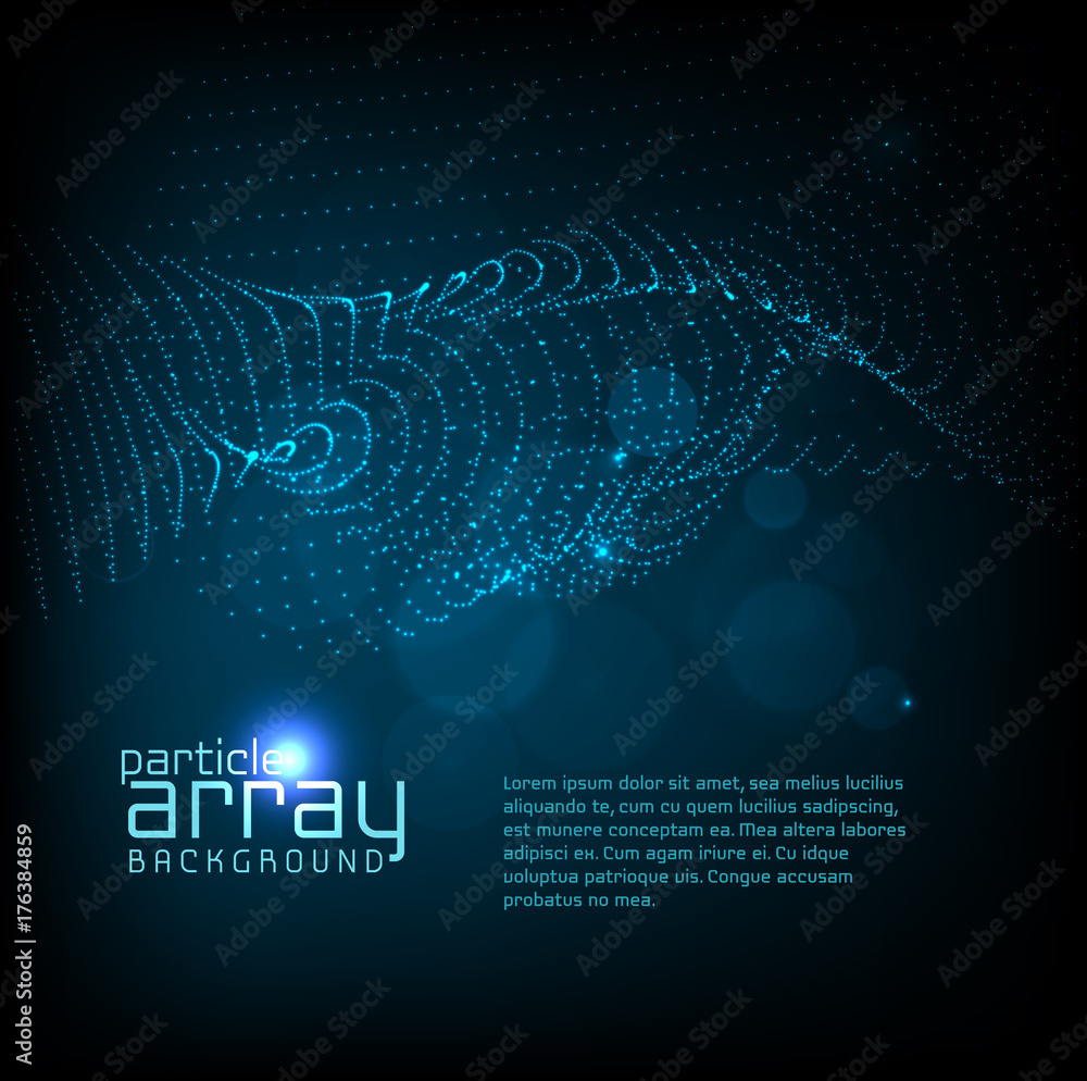 3d wave particle array background