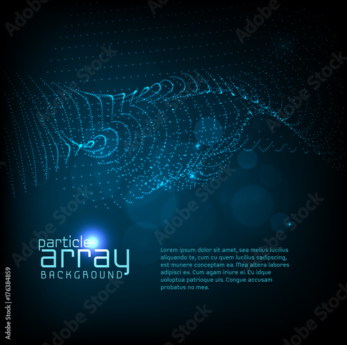 Obraz na płótnie 3d wave particle array background w salonie