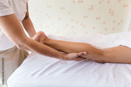 close up of oil massage in spa salon