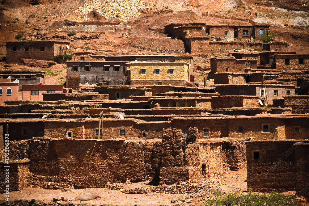 Small rural village set on the slopes of the Atlas Mountains #1