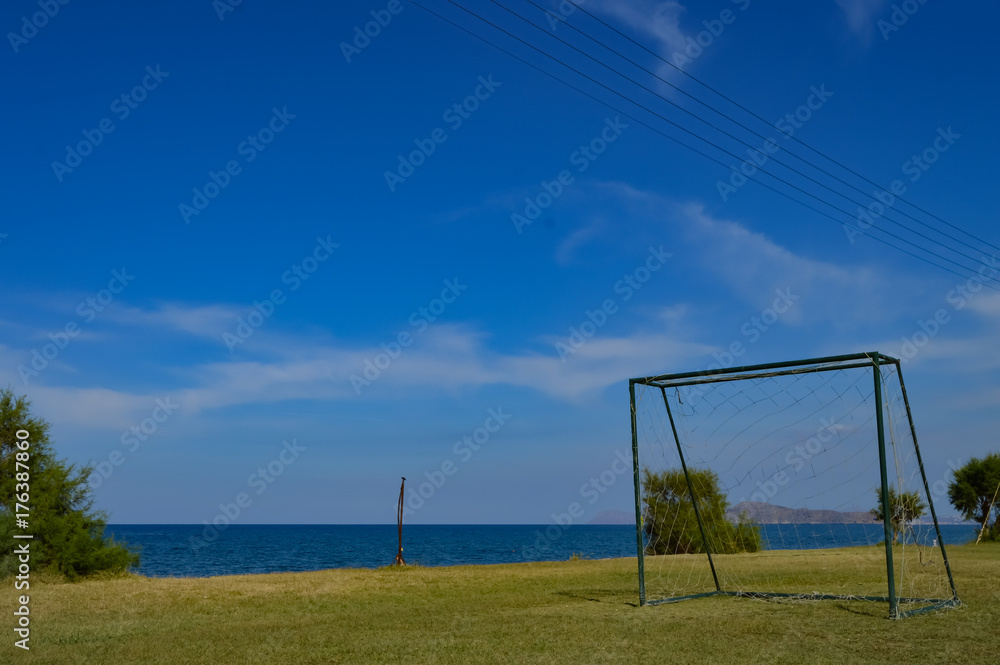 Goal of football on the sand Goal of football on the sand
