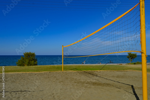 Beach volleyball on the sand
