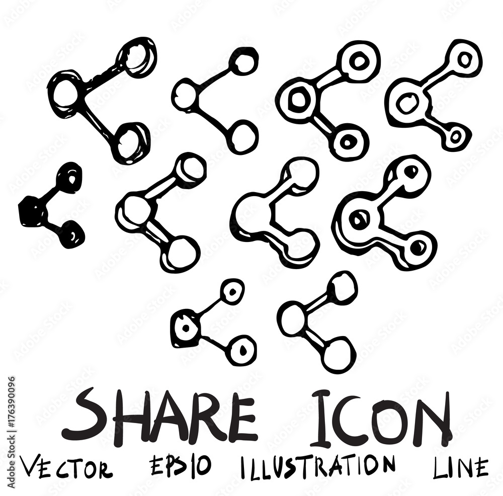 Set of Share doodle illustration Hand drawn Sketch line vector eps10 Set of Share doodle illustration Hand drawn Sketch line vector eps10