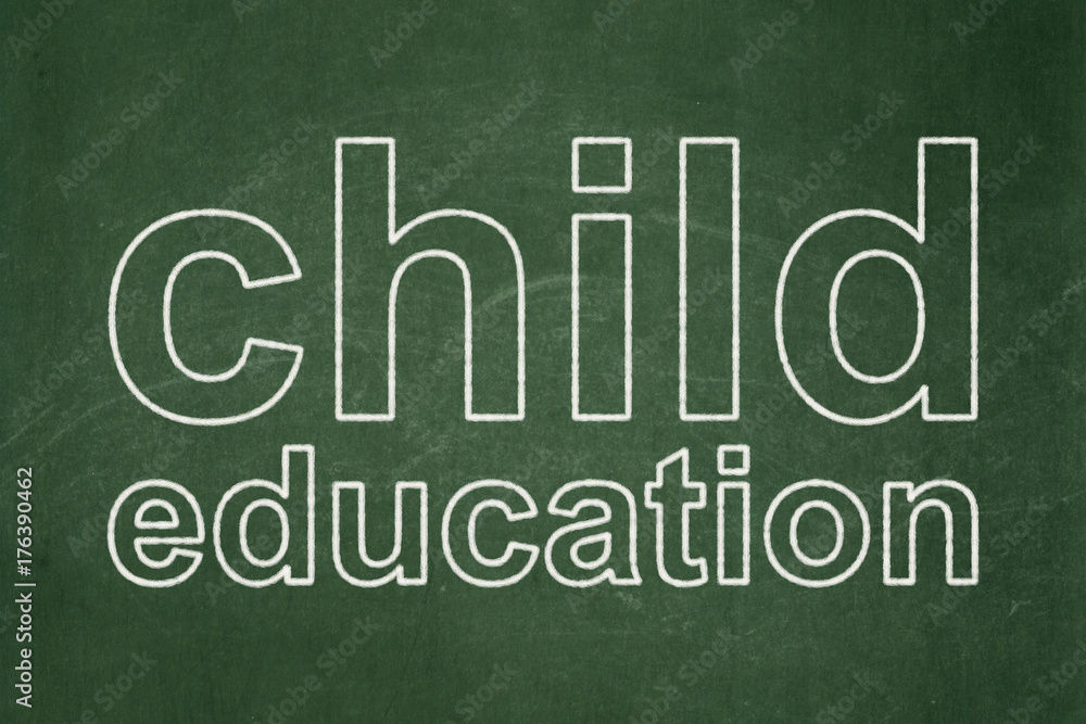 Fototapeta premium Studying concept: Child Education on chalkboard background