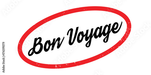 Bon Voyage rubber stamp. Grunge design with dust scratches. Effects can be easily removed for a clean, crisp look. Color is easily changed.