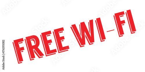 Free Wi-Fi rubber stamp. Grunge design with dust scratches. Effects can be easily removed for a clean, crisp look. Color is easily changed.
