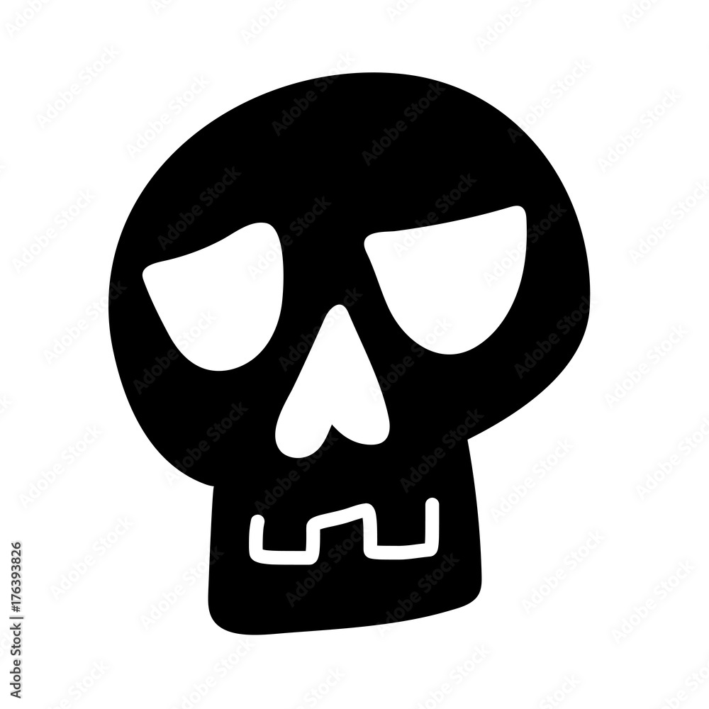 Skull icon isolated illustration on white background Skull icon isolated illustration on white background