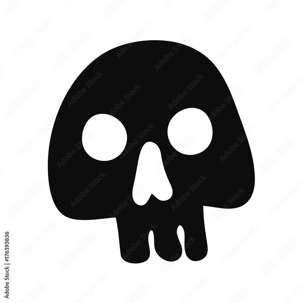 Skull icon isolated illustration on white background Skull icon isolated illustration on white background