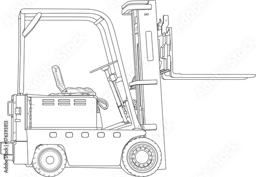 Forklift Line Drawing