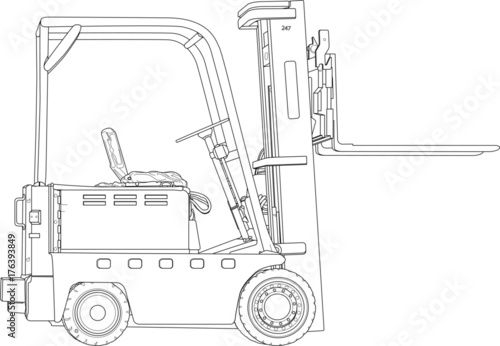 Forklift Line Drawing