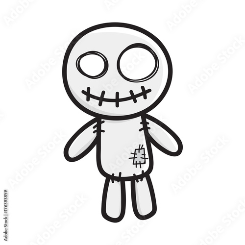 voodoo doll isolated illustration