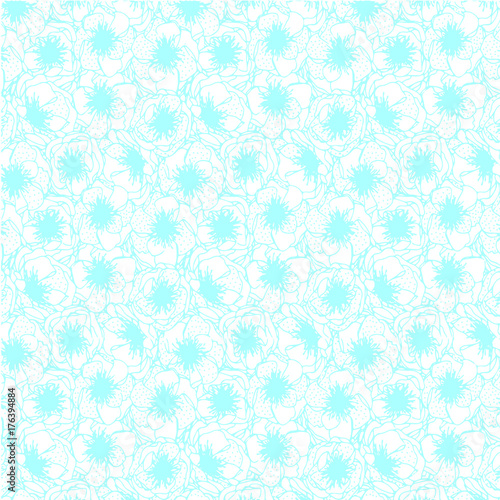 blue pattern floral