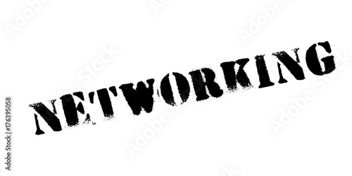 Networking rubber stamp. Grunge design with dust scratches. Effects can be easily removed for a clean, crisp look. Color is easily changed.